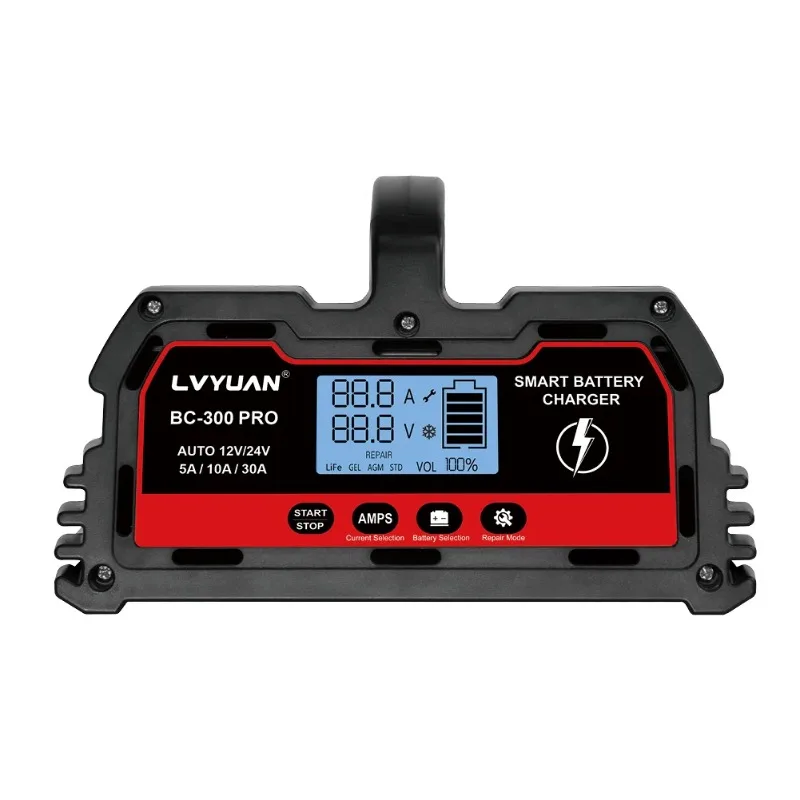 Lvyuan Automatic Lead Acid Car Battery Charger 12v30a Intelligent Pulse Repair Charger Motorcycle Battery Lifepo4 Charger