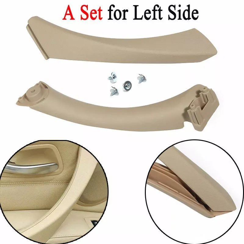 

Rear Left Beige Inner Outer Door Panel Handle Pull Trim Cover for BMW E90 328i
