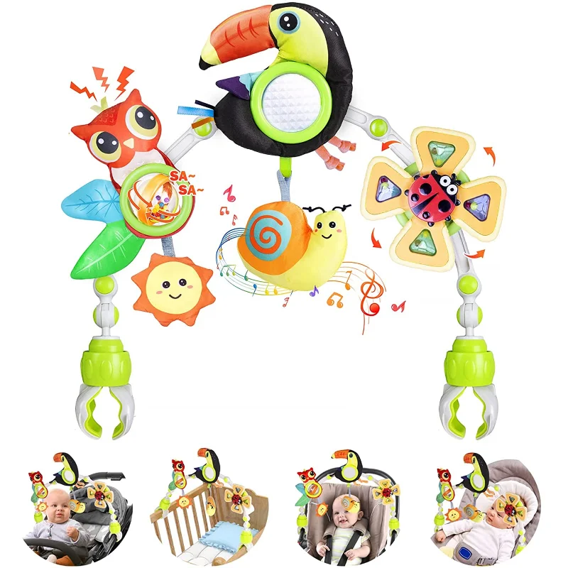 Baby Toy Stroller Arch Musical Rattle Adjustable Clip Crib Mobile Hanging Bed Bell 0 12 Months Educational Toys For Newborn Gift