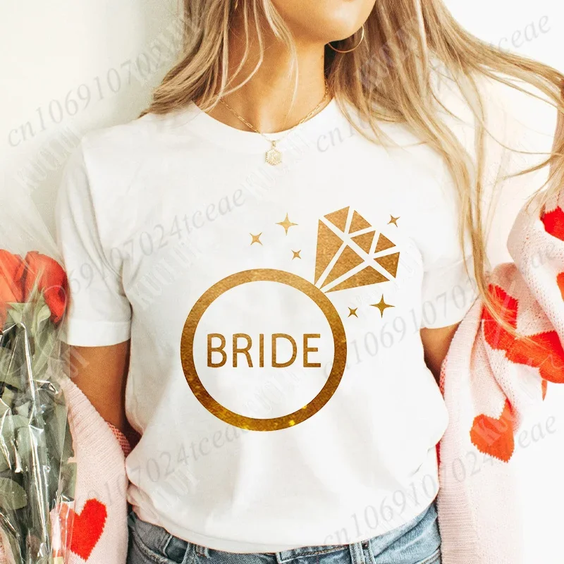 Team Bride Squad T-shirt, Bridal Shower Wedding Engagement Celebration Party Shirt for Bridesmaids, Bachelorette Hen Party Tops