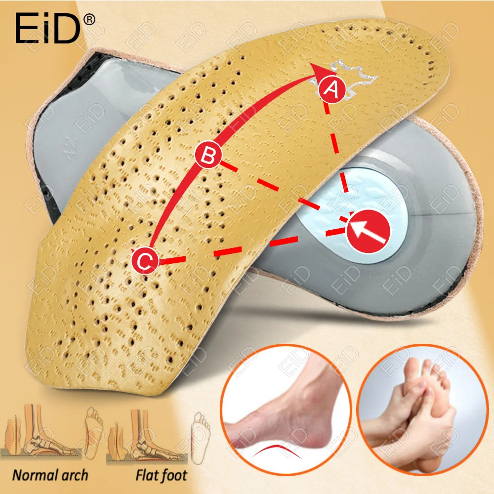 

Leather O/X Leg Orthopedic Insoles Correction Shoe Inserts Men Women Arch Support Bow Legs Valgus Varus Shoes Half Pads Inserts