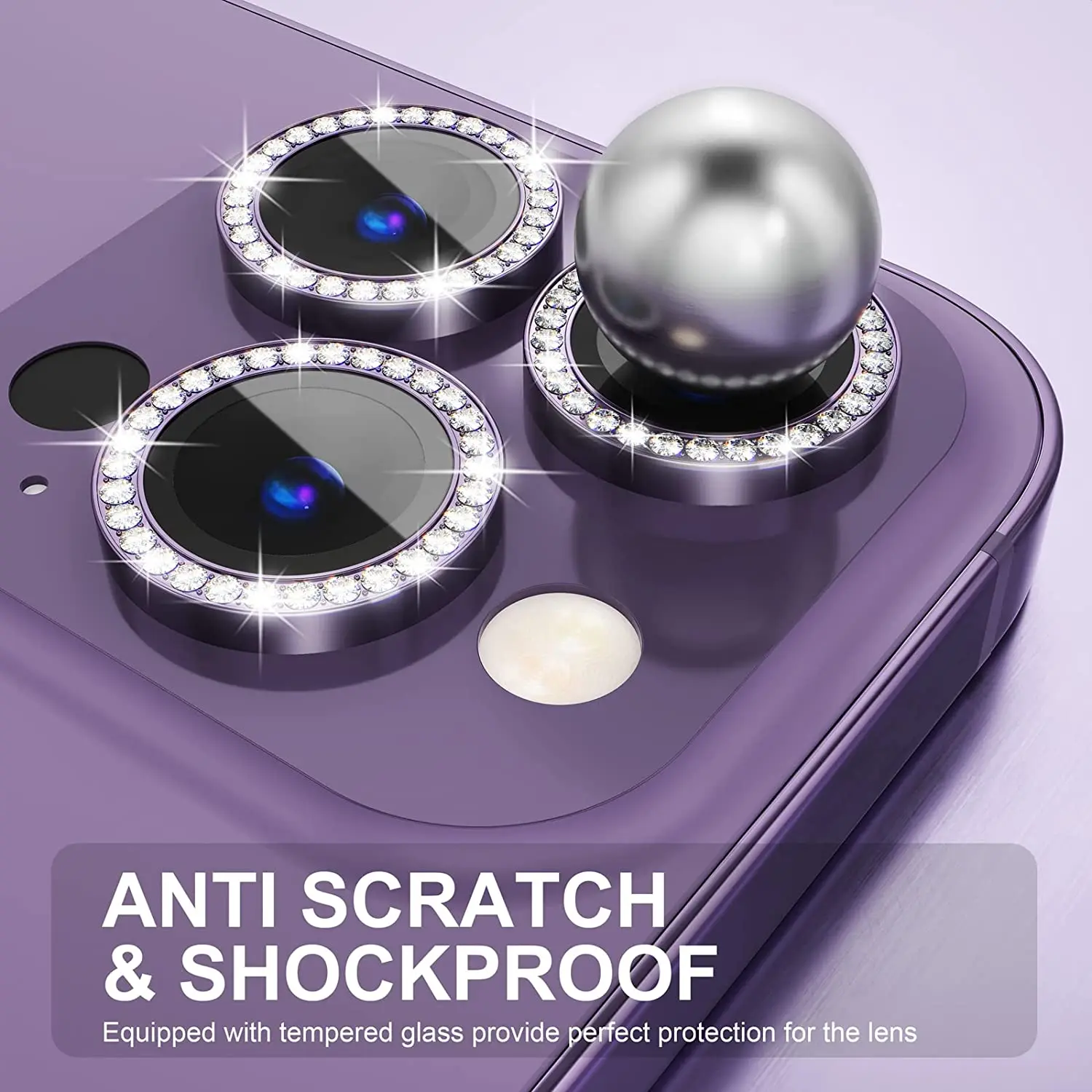 Glitzer-Diamant-Strass-Kameralinsenschutz für iPhone DUO 18 Pro Max 17ProMax 15 14 16 Pro Max Plus 13 14Pro 13Pro 14Plus – Detail 5