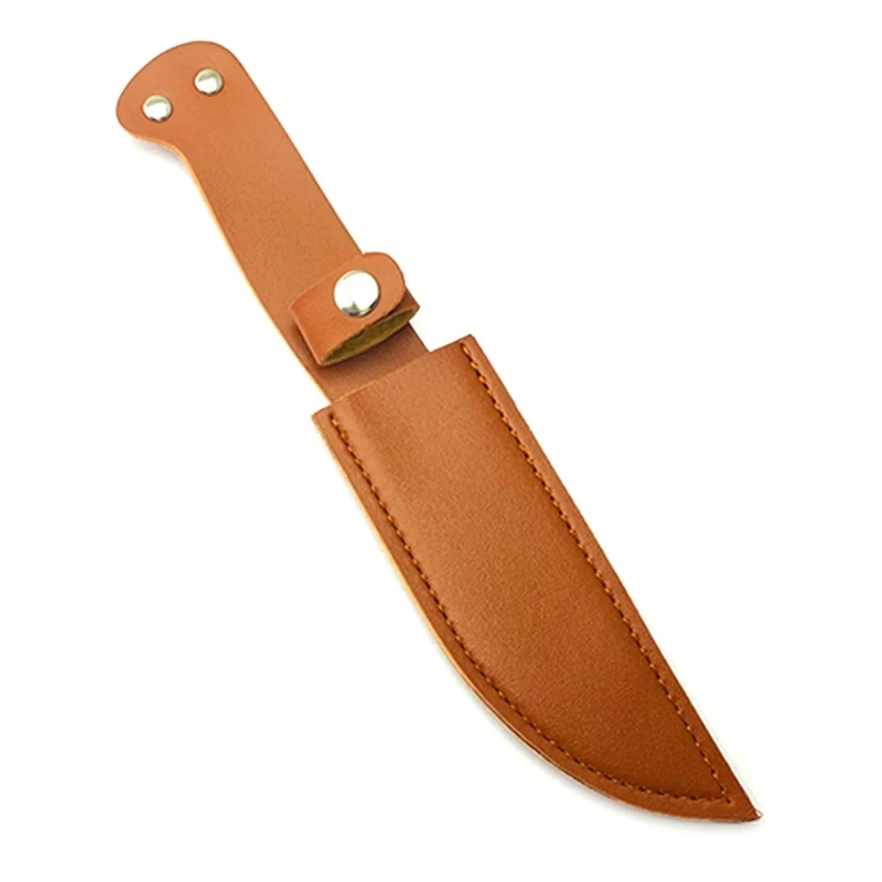 L69A Leather Knife Sheath Belt Loop Knife Sheaths PU Leather Safety Knife Holder for Outdoors Camping Fishing