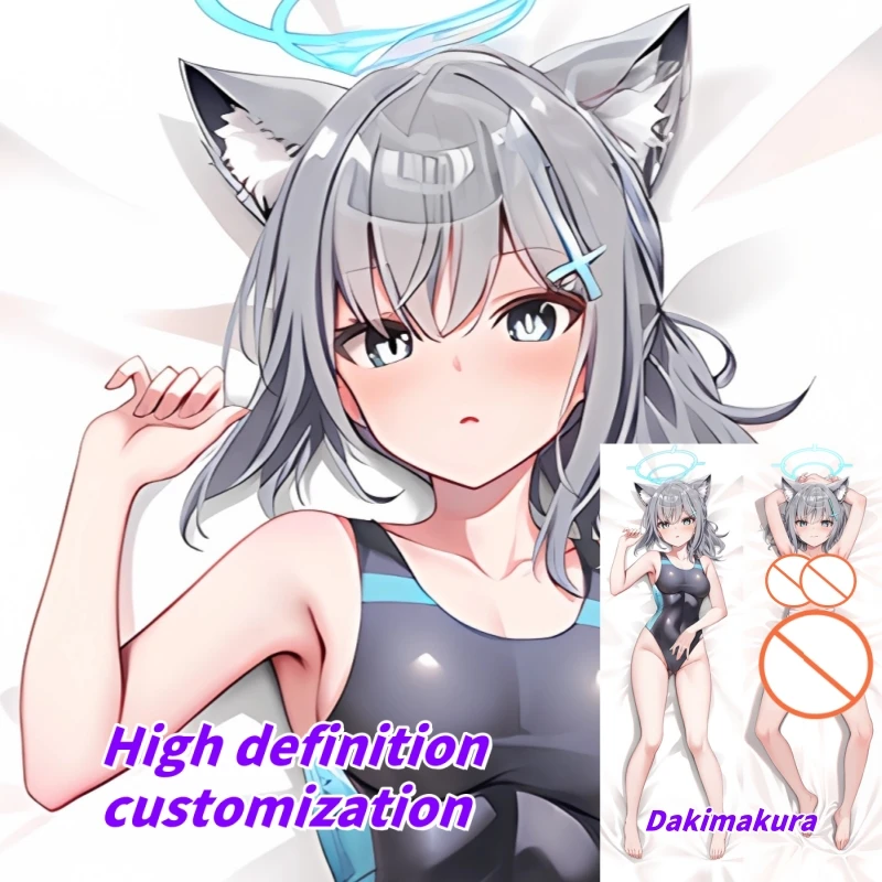 

Dakimakura Anime Pillow Case Blue Archive Sunaookami Shiroko‌ Double-sided Print Of Life-size Body Pillowcase Gifts