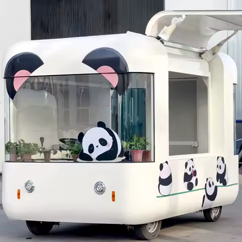 Portable Outdoor Kitchen Food Truck Trailer Cart Mobile Snack Bar Ice Cream Truck Tent Caravan - Ideal for Camping And Catering