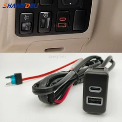 12V/24V QC3.0 USB Car Charger Quick Charging Socket Phone Charge Adapter Socket for Toyota Hilux Lexus IS250 FJ Cruiser Prado