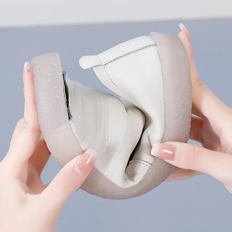 

Летние новые женские кожаные сандалии - с открытым носком, на плоской подошве, с мягкой стелькой, однотонные - доступен дропшиппинг