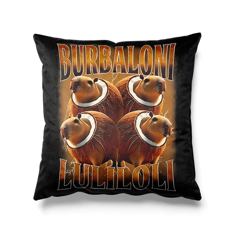 Aertemisi 18 ''x 18'' Burbaloni Lul Baina الإيطالية Brainrot ساحة رمي وسادة وسادة تغطي أكياس سادات 45 سنتيمتر x 45 سنتيمتر