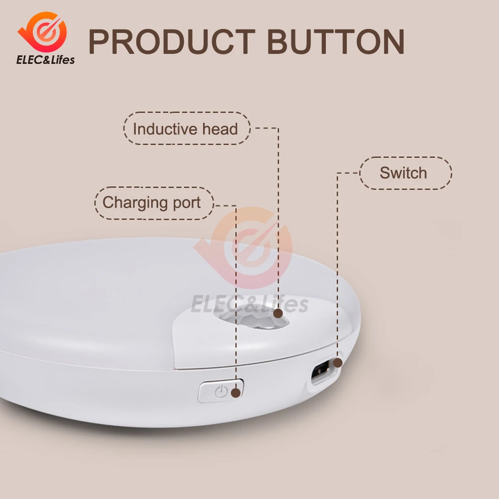 Led inteligente sensor de corpo humano lâmpada noturna iluminação automática de emergência carregamento usb sem fio sucção magnética uso luz noturna