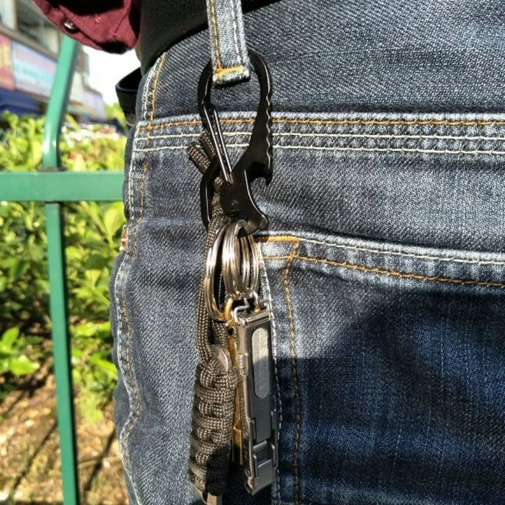 병따개 다기능 Carabiner 스크루 드라이버 다기능 야외 키 체인 스테인레스 스틸 육각 드라이버