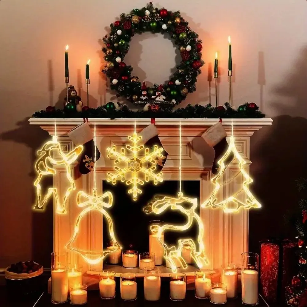 1PC Christmas battery box transparent suction cup light,Christmas decoration,excluding battery,used for party,room decoration