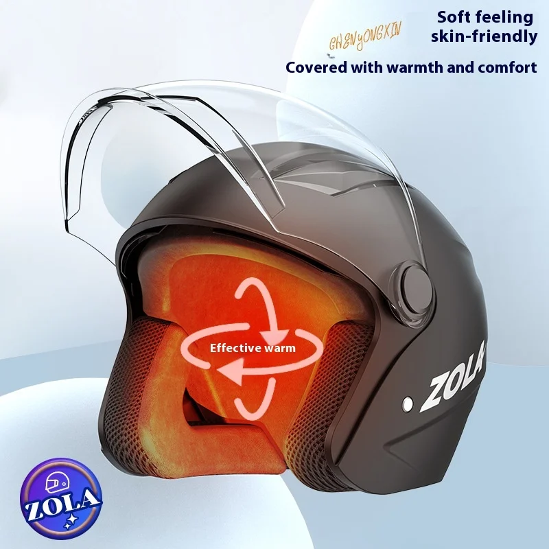 New National Standard Electric Bike Helmet Men Anti Fog Warm Winter Electric Bike Korean Motorcycle Riding Double Mirror Helmet