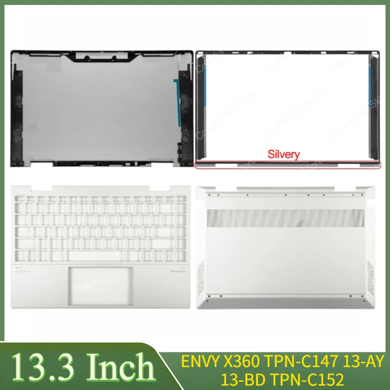 

13,3 "серебристый для ENVY X360 TPN-C147 13-AY 13-BD TPN-C152, задняя крышка ЖК-дисплея для ноутбука, передняя панель, упор для рук, нижняя часть корпуса L94498-001