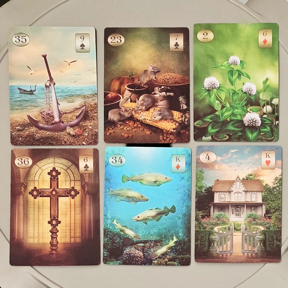 Double-embossed Cardstock 9*6cm Thelema Lenormand Oracle Deck 36 Esoteric Divination Cards for Daily Guidance - view 4