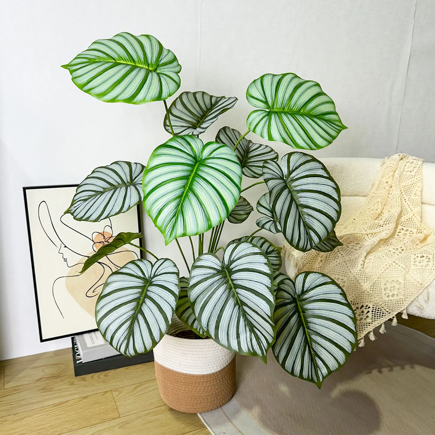 65/100cm Monstera Plant Plastic Leaf faux plant branch realistic Ornamental indoor Artificial Plant for Home Office Decor