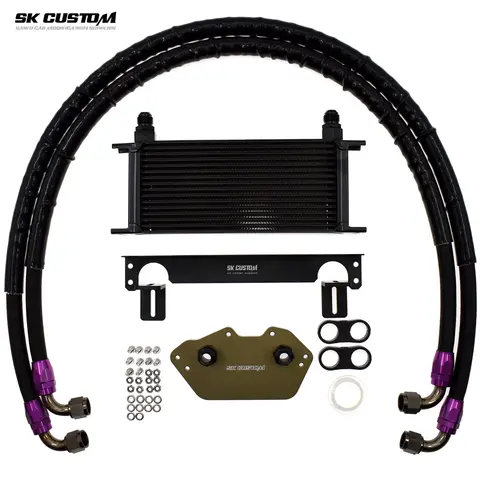 SK 커스텀 아우디 B8 3.2L A4L A6 C7 2.4L 2.5 2.8 3.0 Q7 A5 EA837 엔진 오일 필터 쿨러 키트 어댑터 라디에이터 자동차 개조