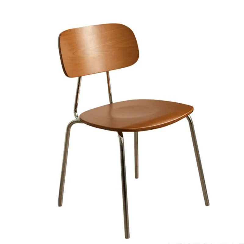 Antique Coffee Shop Solid Wood Dining Chair Backrest Leisure Chair Scandinavian Milk Tea Shop Simple Restaurant Iron Chairs view 6