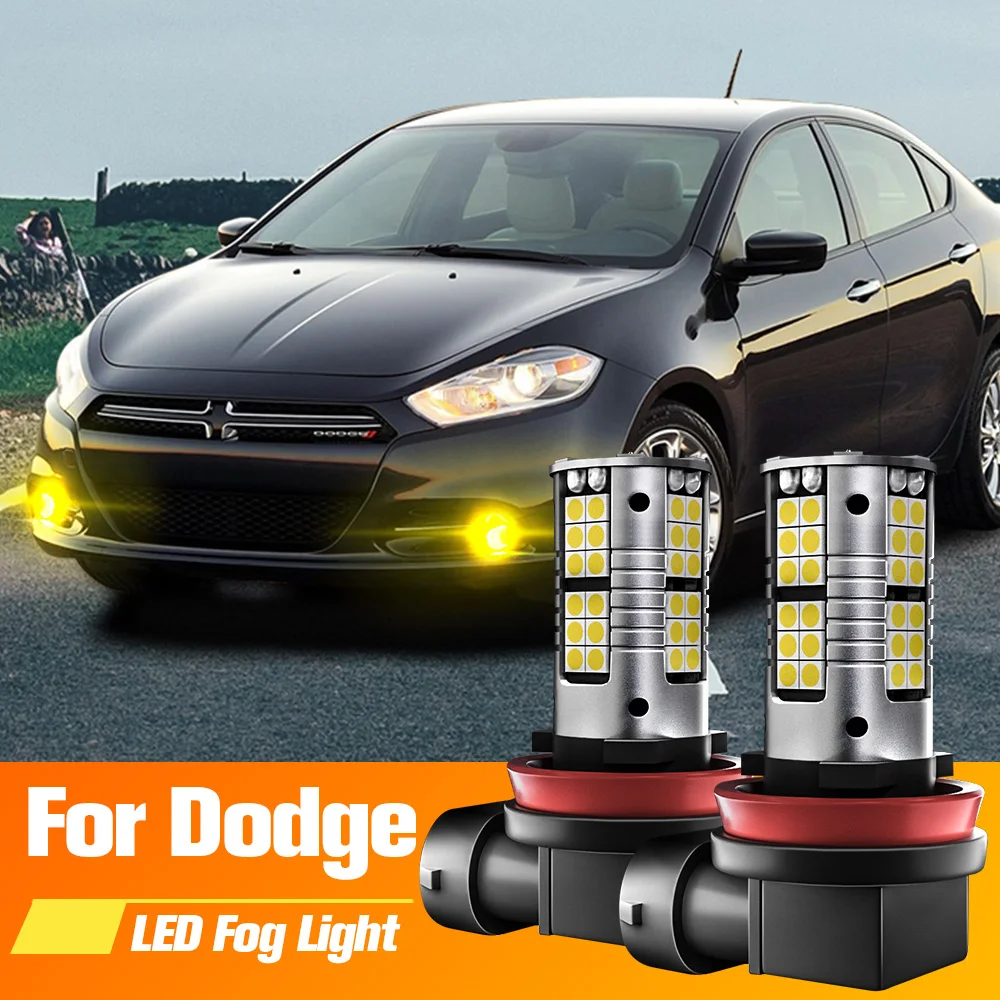 2pcs LED Fog Light Blub H11 Lamp Canbus No Error For Dodge Dart Durango 2012 2013 2014 2015 2016 2017 2018 2019