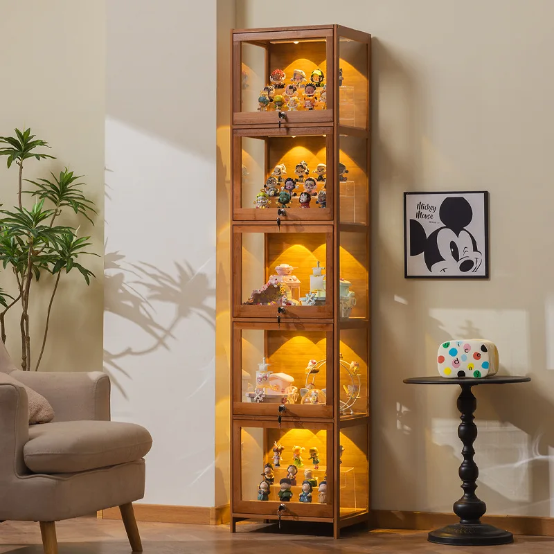 Figure Display Cabinet With Lock Acrylic Display Stand Transparent Dustproof Model Building Block Ornament Shelf Display Box