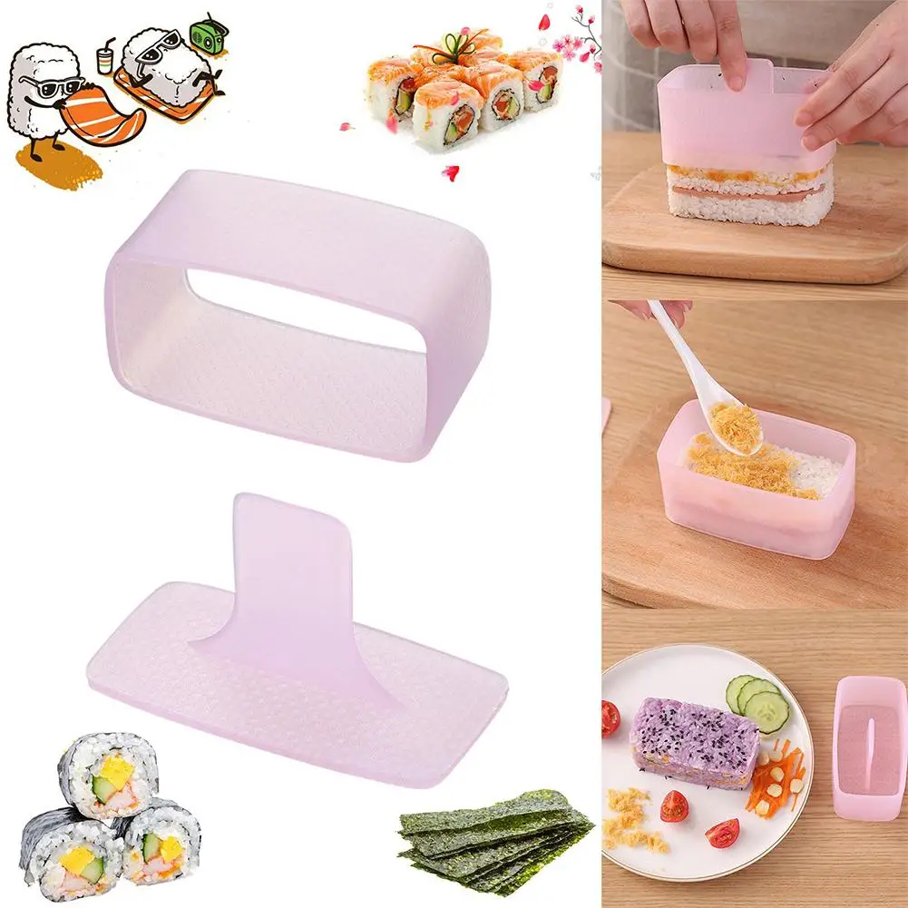DIY Sushi Mold Maker New Food Press Non Stick Rectangular Triangle Sushi Kit Japanese Tools Kitchen Bento Onigiri Rice Ball Set