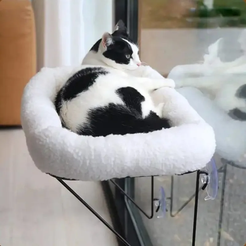 

Comfort cat hammock metal frame hanging cat window hammock removable warm pet bed