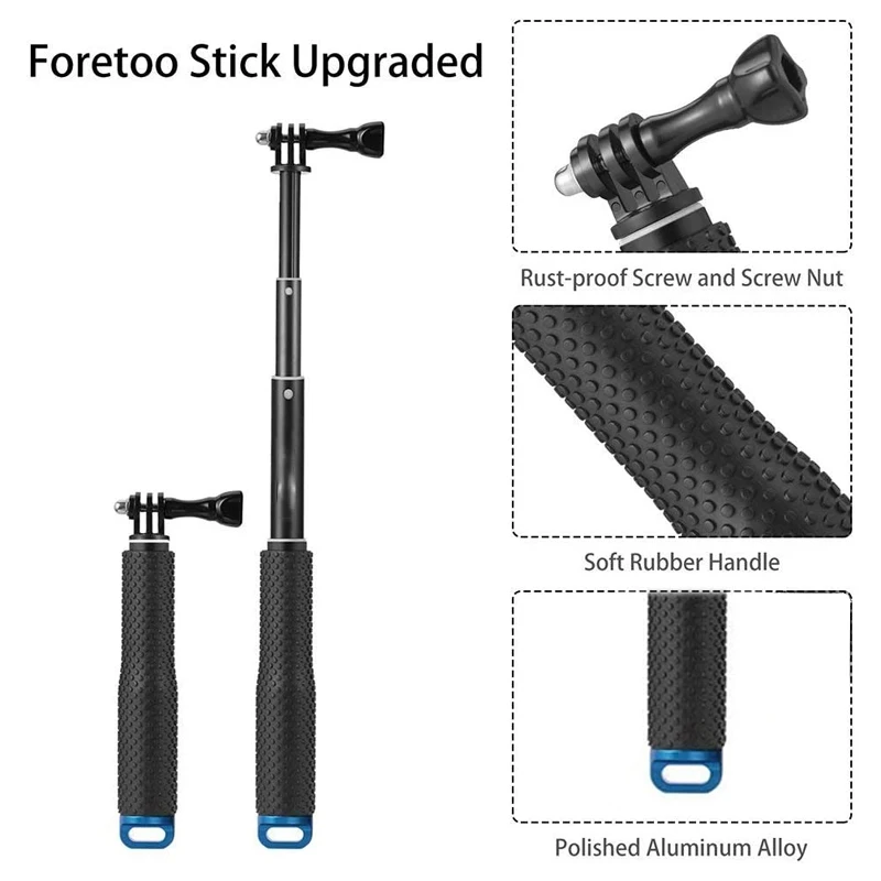 Selfie Stick Hand Grip Adjustable Monopod Pole For GoPro Hero 12 11 10 9 8 7 5 Insta360 X2 X3 DJI Osmo Action Camera Accessories