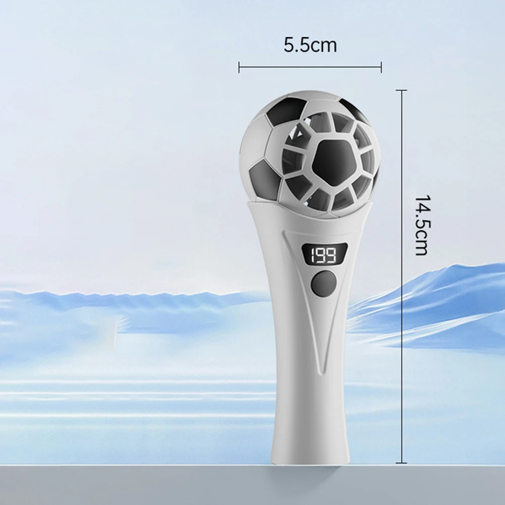 Football Handheld Fan 2 Pack Lightweight Portable Cooling Fan for Soccer Fans Outdoor Events ABS 14.5x5.5cm White