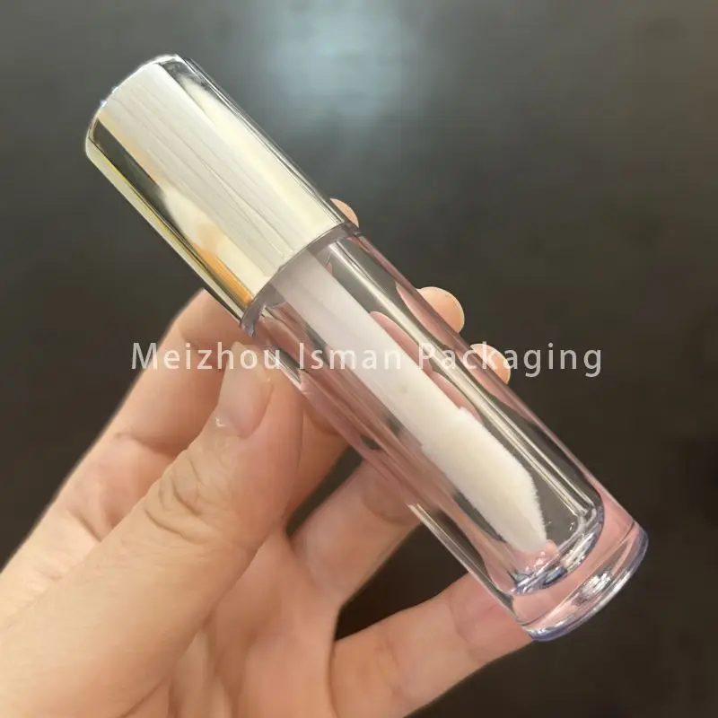 50pcs Big Brush Applicator Holographic Empty Sliver White Pink Lipgloss Packaging Bottles Purple Lavender Lip Gloss Tube 4.5ml