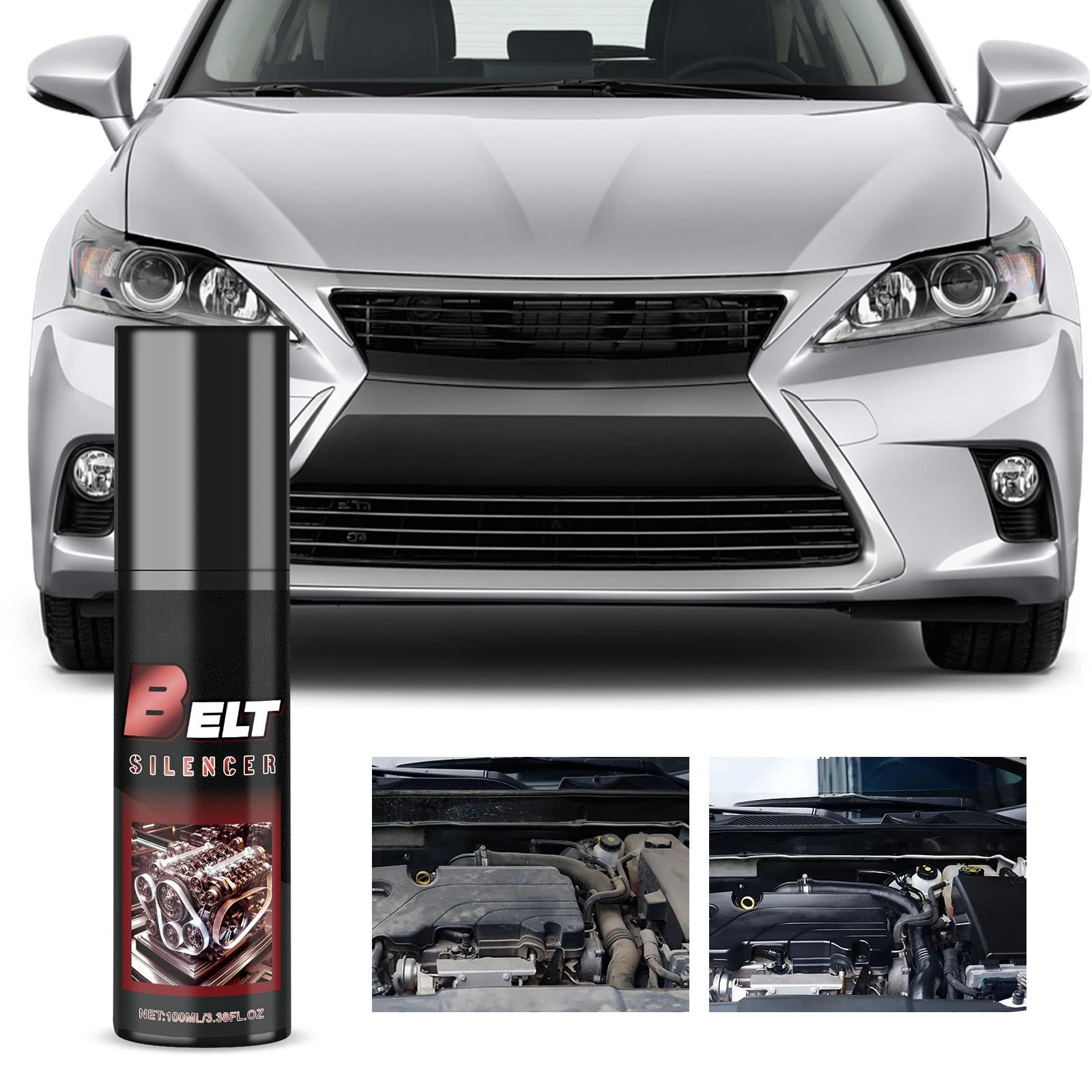 

100ml Car Belt Noise Spray Prolongs Belt Life Engine Belt Silencers Spray-On Dressing Noise Lubrication Protection Friction