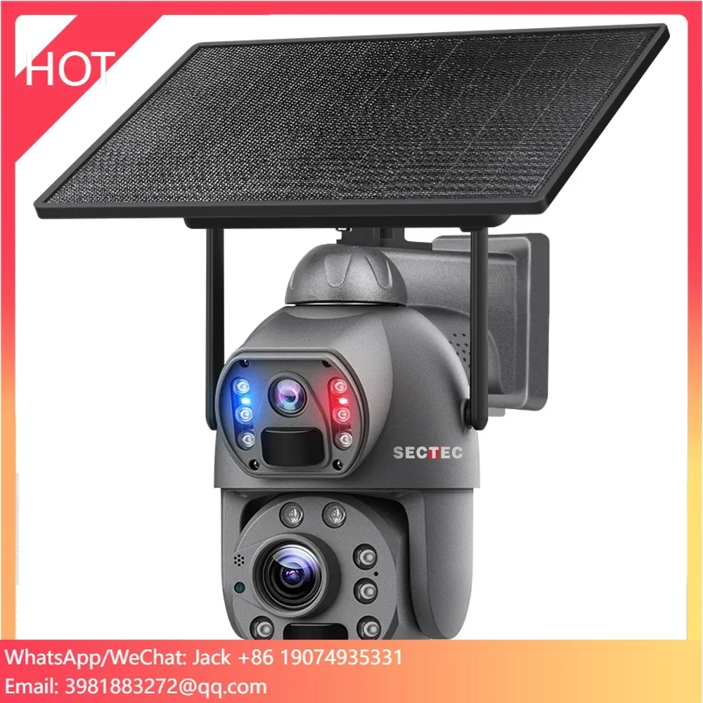 HD عدسة مزدوجة GSM 4G كاميرا تعمل بالطاقة الشمسية 36x التكبير حالة معدنية في الهواء الطلق Ip67 كاميرا تعمل بالطاقة الشمسية واسعة المزدوجة Pir مراقبة الأمن كاميرا تلفزيونات الدوائر المغلقة