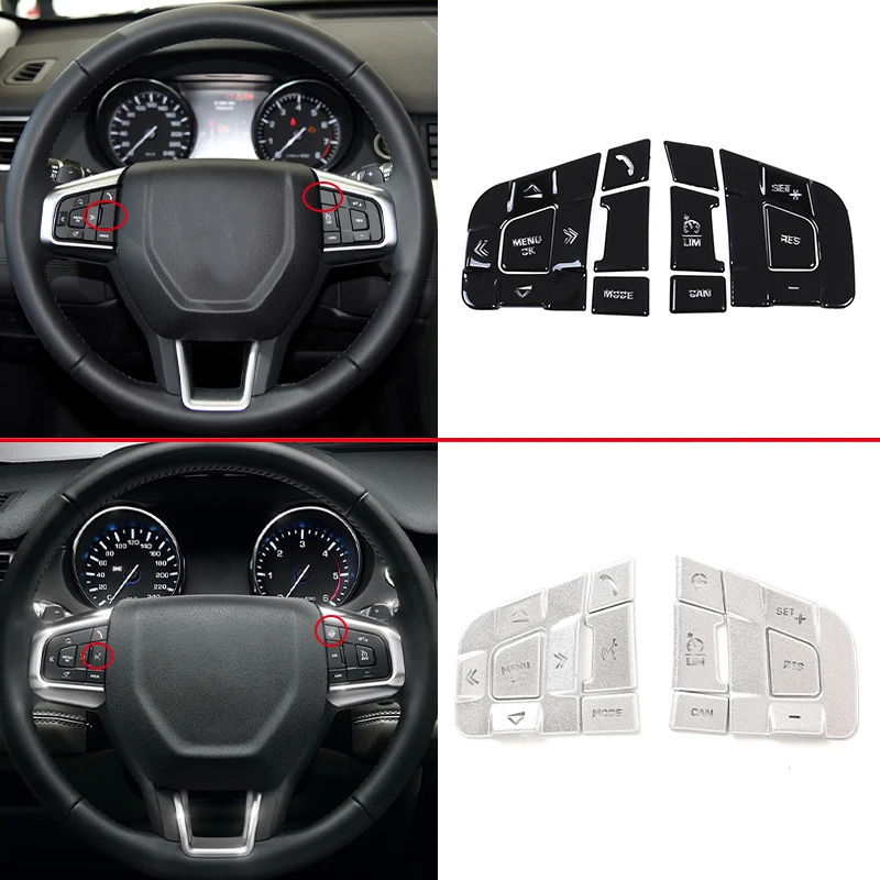 

Для Land Rover Discovery Sport 2015-2019 кнопки рулевого колеса автомобиля из алюминиевого сплава декоративная Защитная Наклейка Автомобильные аксессуары