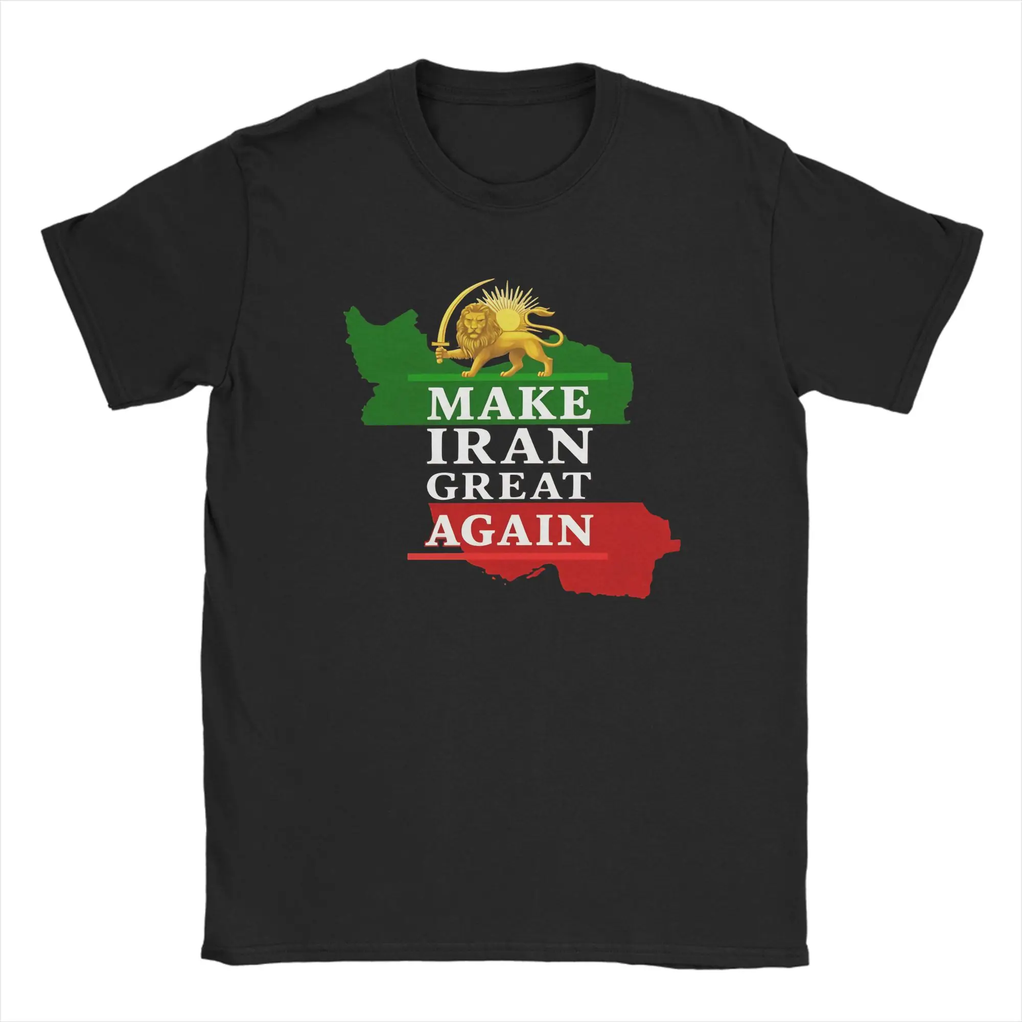 

Футболка Novelty Make Iran Great Again MIGA для мужчин, с круглым вырезом, из чистого хлопка, с коротким рукавом, больших размеров