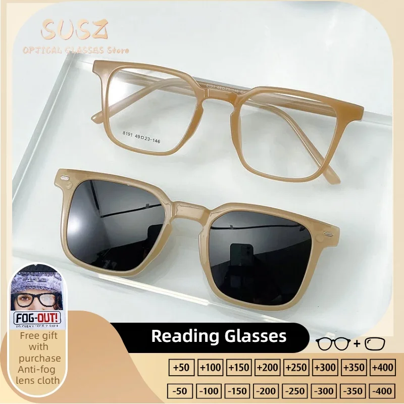 

SUSZ Magnetic Clips Butterfly Reading Glasses Blue Light Filter Myopia Eyeware Drive Prescription Polarized Sunglasses