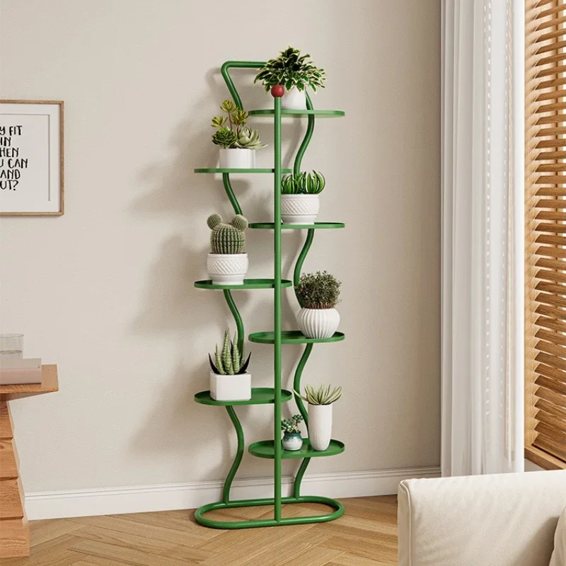 Floor-to-ceiling flower stand indoor living room storage wrought iron succulent balcony plant flower pot stand