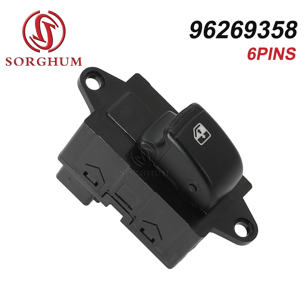 SORGHUM 96190777 96269358 Power Window Lifter Control Switch Button for Daewoo Nubira 2000 2001 2002 Window Switch Console 6Pins