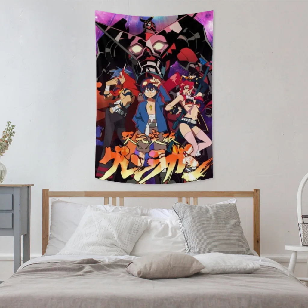 Tengen Toppa Gurren-Lagann Tapestry  Room Décor Aesthetic Home Decoration Bedroom Wall Art