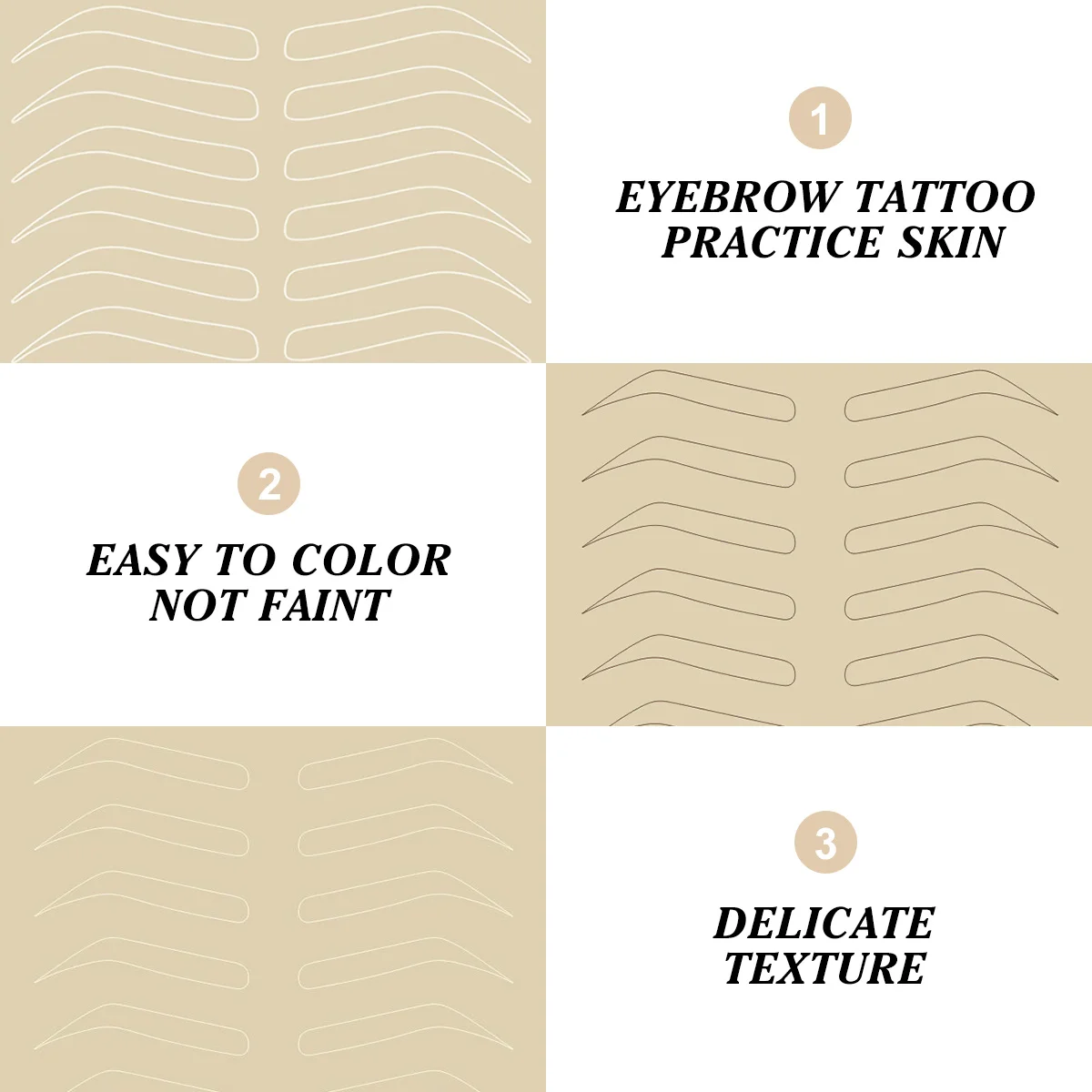 4 أوراق لممارسة الوشم، ملمس واقعي للبشرة، ملمس اصطناعي للتدريب على التظليل الدقيق #6