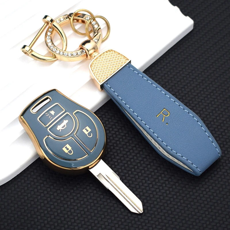 Shell Fob Holder Bag TPU Car Key Case Cover For Nissan Versa March Tiida Altima Armada Cube Juke Maxima Pathfinder Rogue Sentra