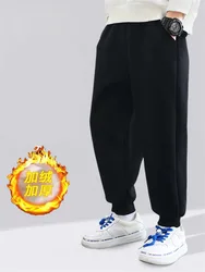 Boys Girls Thick Padded Pants Winter Big Kids Plus Velvet Warm Trousers Autumn Children Cotton Long Pants Casual Trousers 3-12Y
