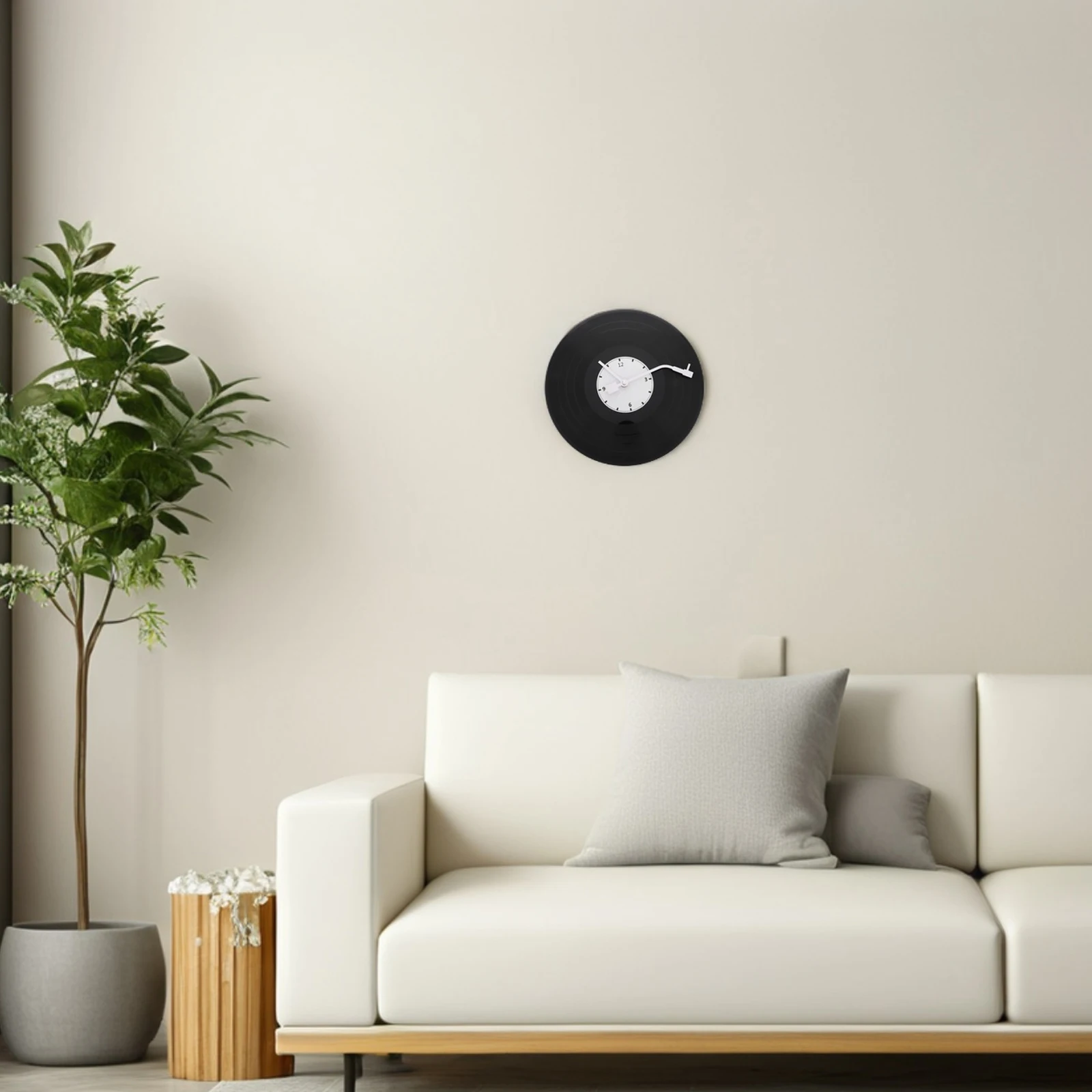 ساعة حائط أنيقة من الفينيل بتصميم فارغ إبداعي للدراسة وغرفة المعيشة والمكتب غير موقوتة ووقت دقيق لا #1
