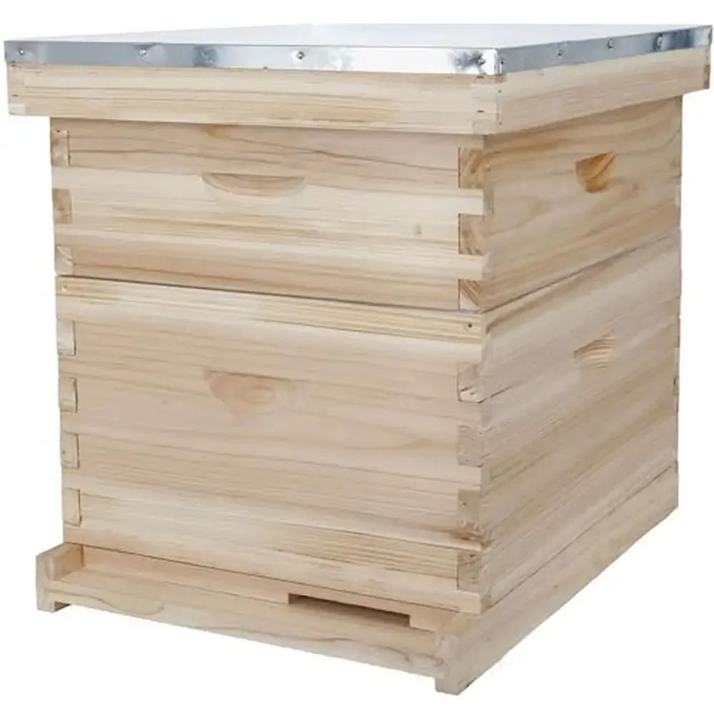 

Langstroth Beehive Starter Kit 8 Frame with Waxed Foundation Solid Cedar Wood Dovetail Joints Easy Assembly Premium Material