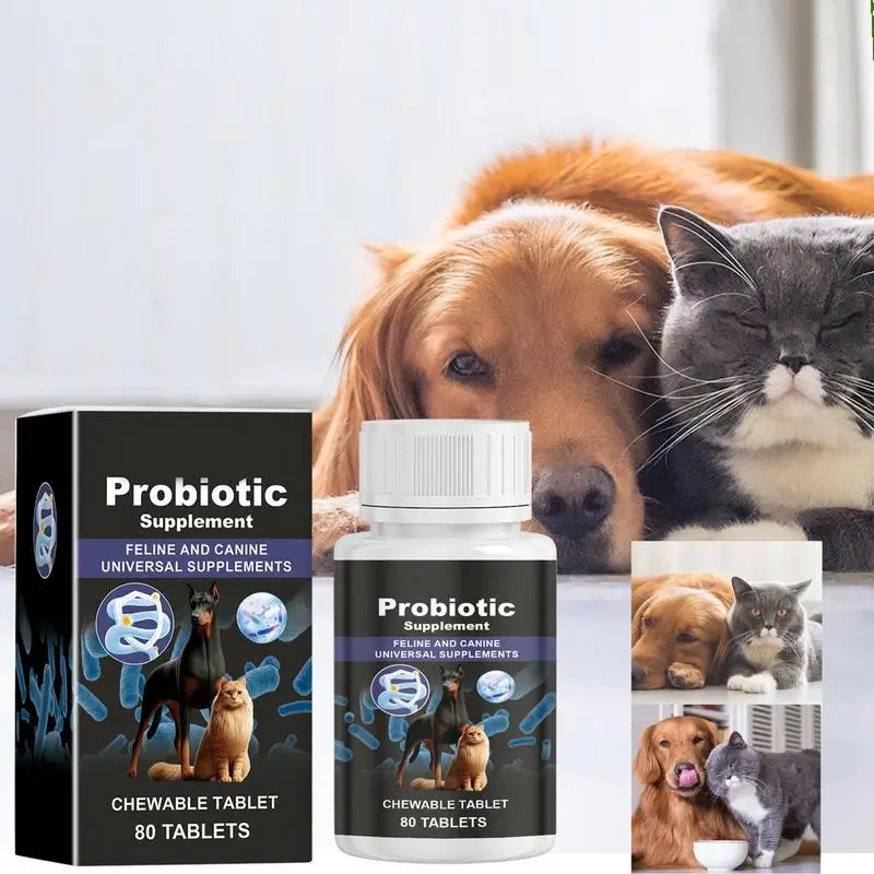 Cat Probiotic Supplements Nutritional Dog Supplements 80 Chewable Tablets For Cats And Dogs Promotes Health In Pets