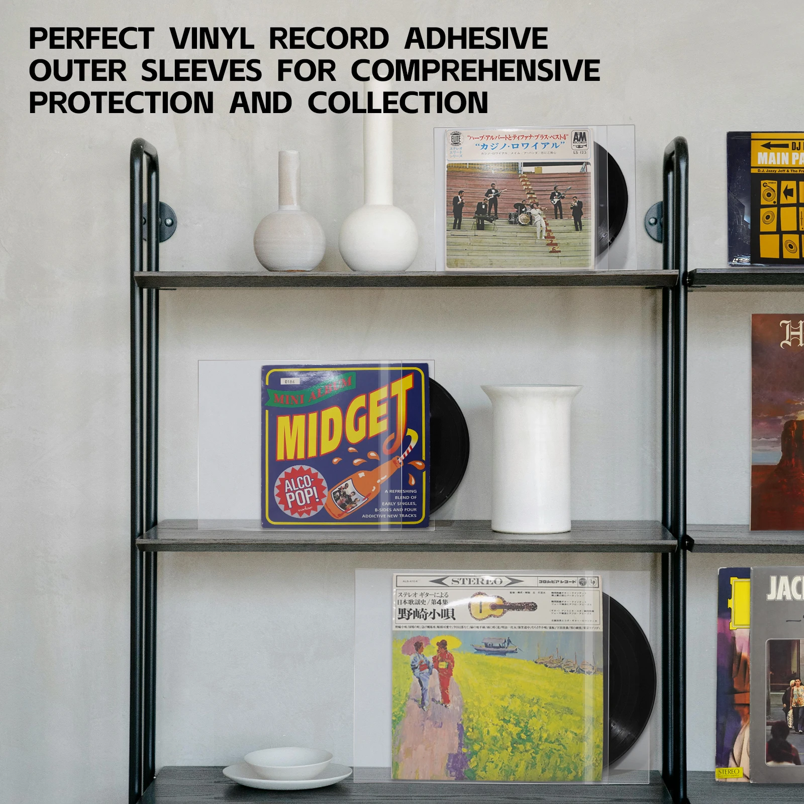 أكمام واقية من تسجيلات الفينيل قابلة لإعادة الاستخدام ، أكياس بلاستيكية ، ذاتية اللصق ، غطاء خارجي شفاف ، 7 ، 10 ، 12 بوصة ، 4 أنماط ، 25