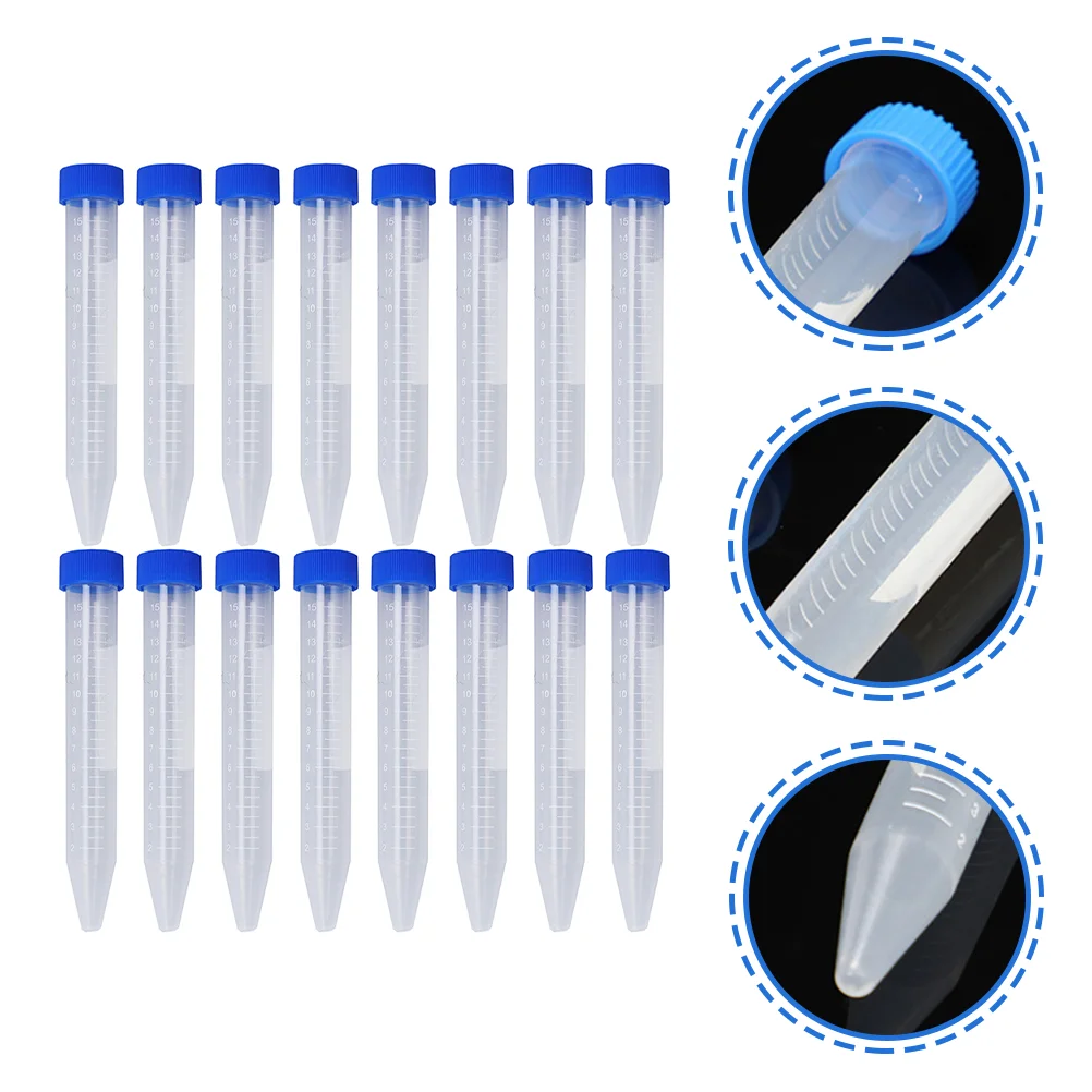 

30 Pcs Centrifuge Tube Blood Analysis Screw Cap Test Tubes Graduated Container Plastic Conical