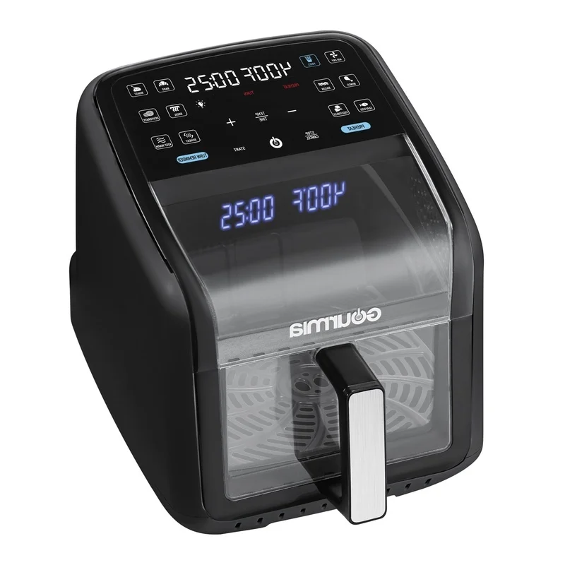 

7QT Digital Air Fryer with Holographic Display 12 Presets FryForce 360 Technology Nonstick Dishwasher Safe Crisper Tray Guided
