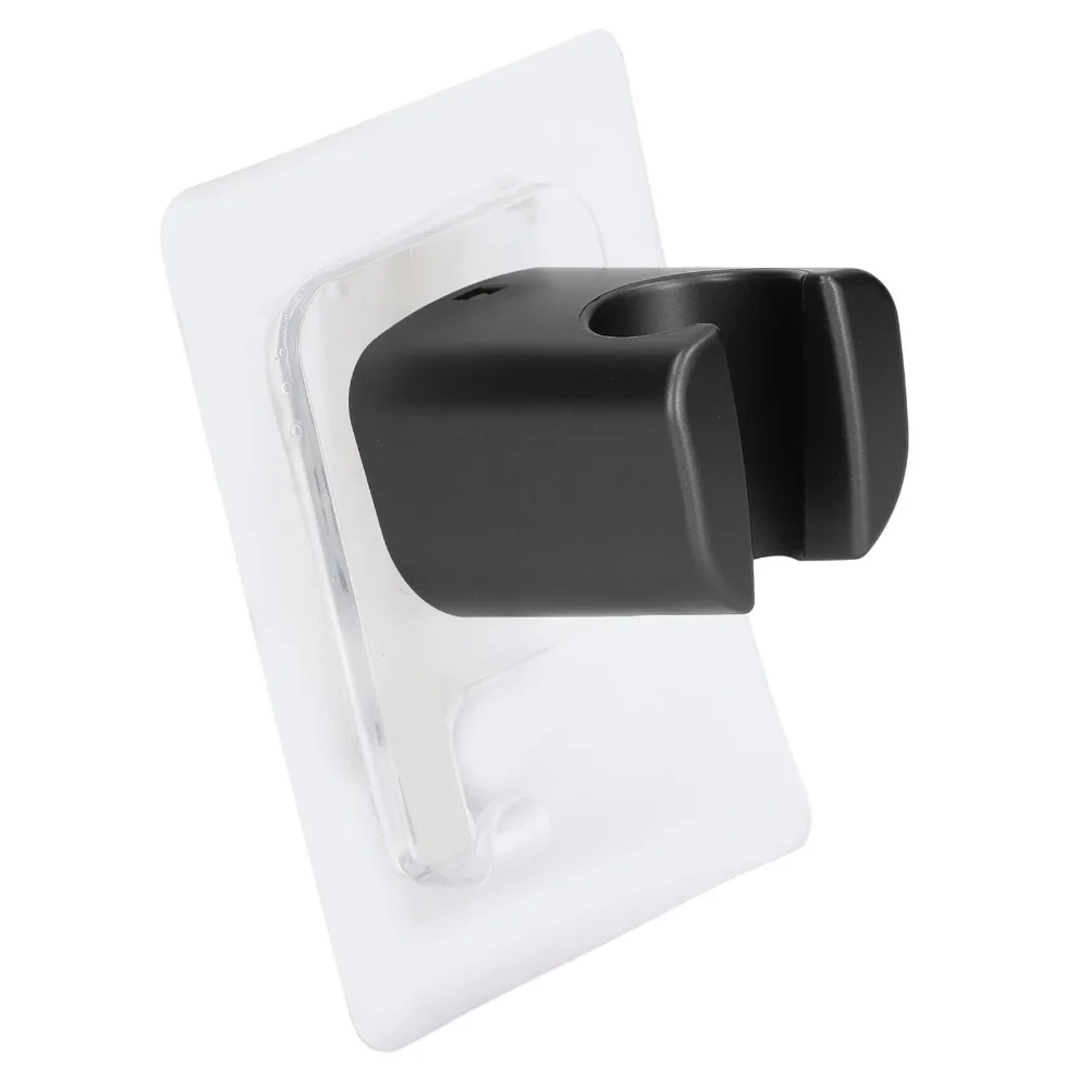 Strong Adhesive Shower Head Holder ABS Material Wall Mount Shower Head Bracket Matte Black No Drill Shower Holder Bathroom