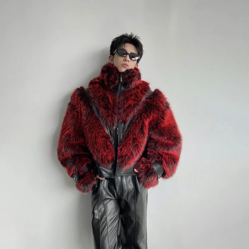 معاطف رجالية عصرية من الجلد بتصميم حافة لدغ من WTHT سترات عصرية ذات ياقة ثابتة ملونة للرجال لخريف 2025 2A2066 #2