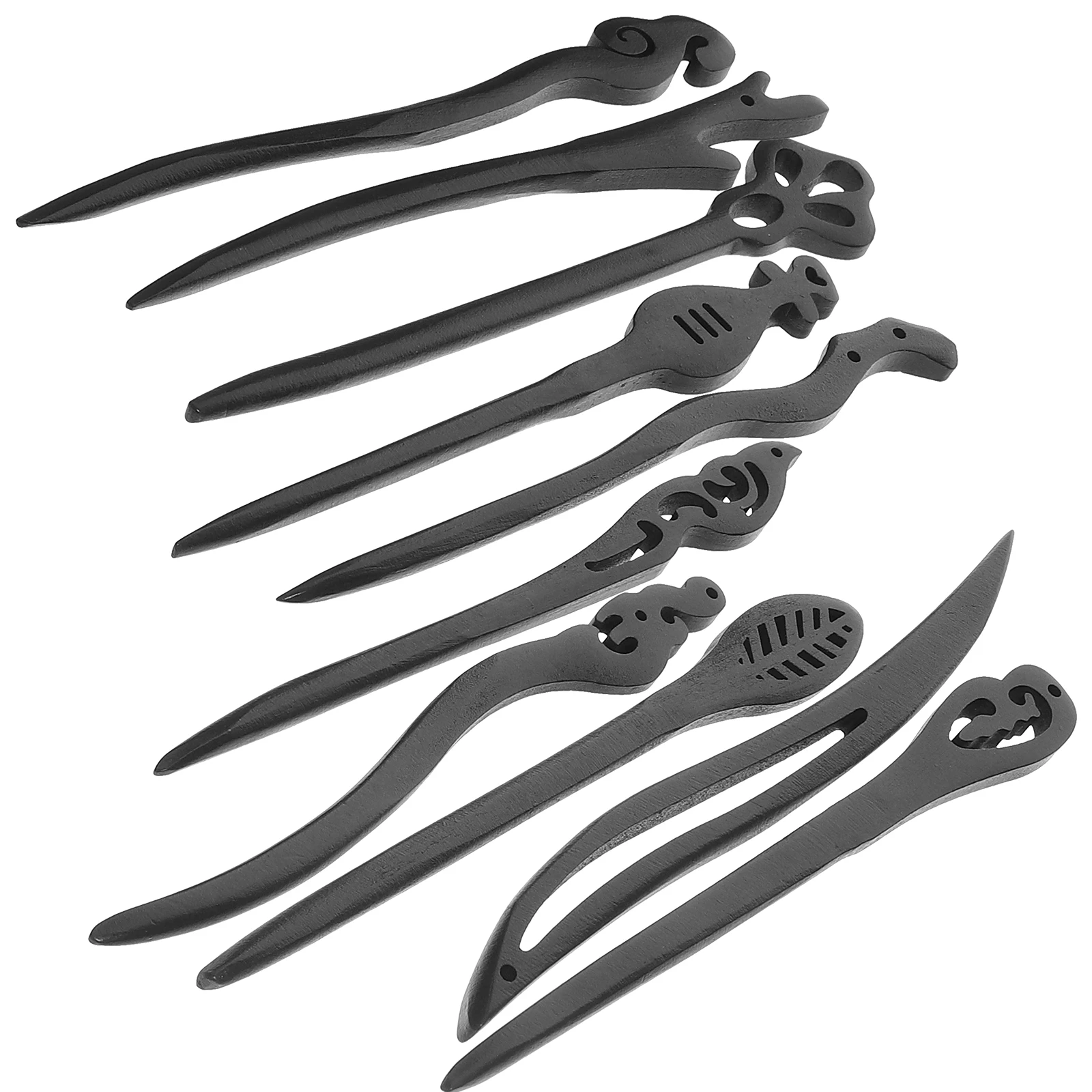 

10 Pcs Hair Stick Imitation Ebony Vintage Chopsticks for Women Long Hair Bun Hanfu Accessories Wooden Decorations