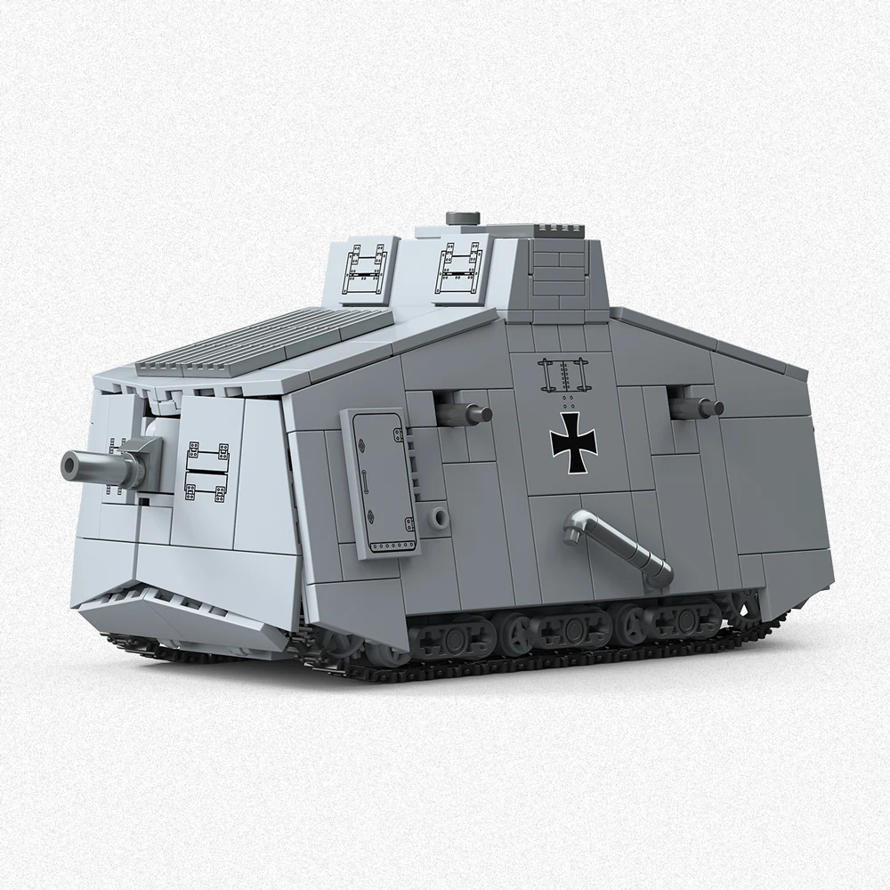 

Military Army World War I WW1 The First World War SWAT Soldiers A7V Heavy Tank Building Blocks Bricks Toys For Kids