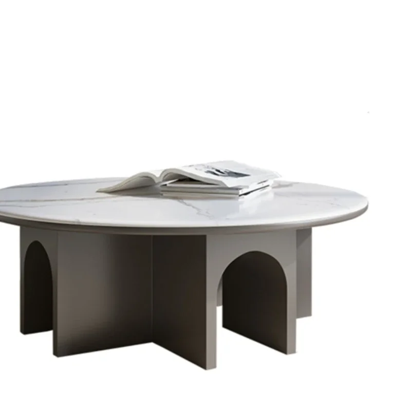 Nordic living room side few high and low combination coffee table round marble tea table medieval tea table surprise quiet